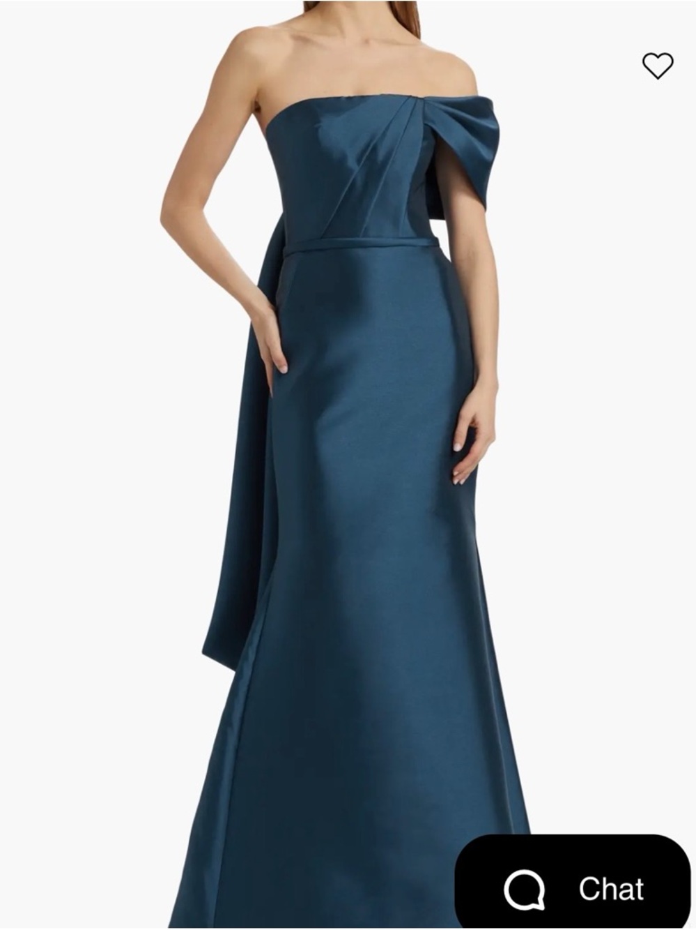 Pleated Taffeta Strapless Gown